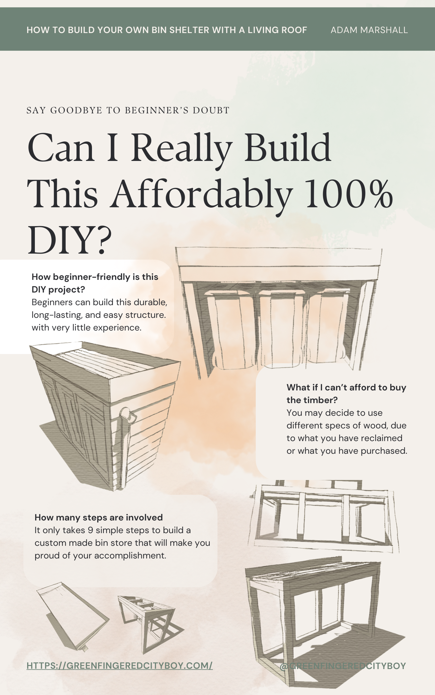 Complete Guide - How To Build Your Own Bin Shelter (With Living A Roof)