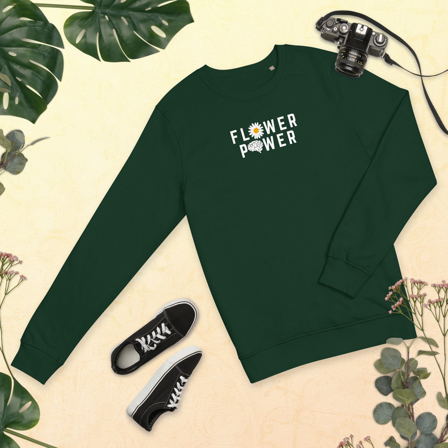 Flower Power Unisex Organic Sweatshirt