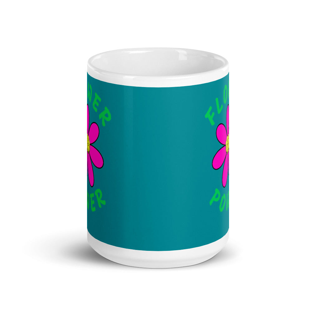 Flower Power 3.0 White Glossy Mug