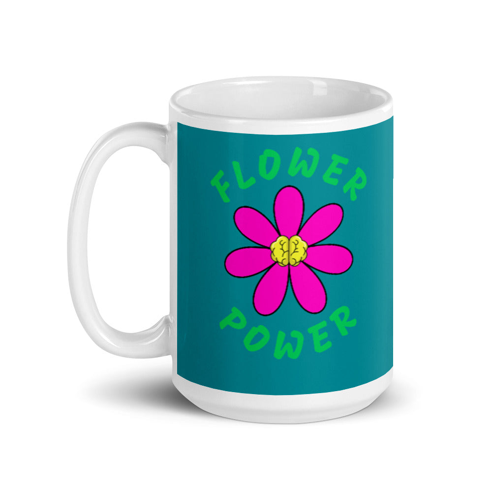 Flower Power 3.0 White Glossy Mug