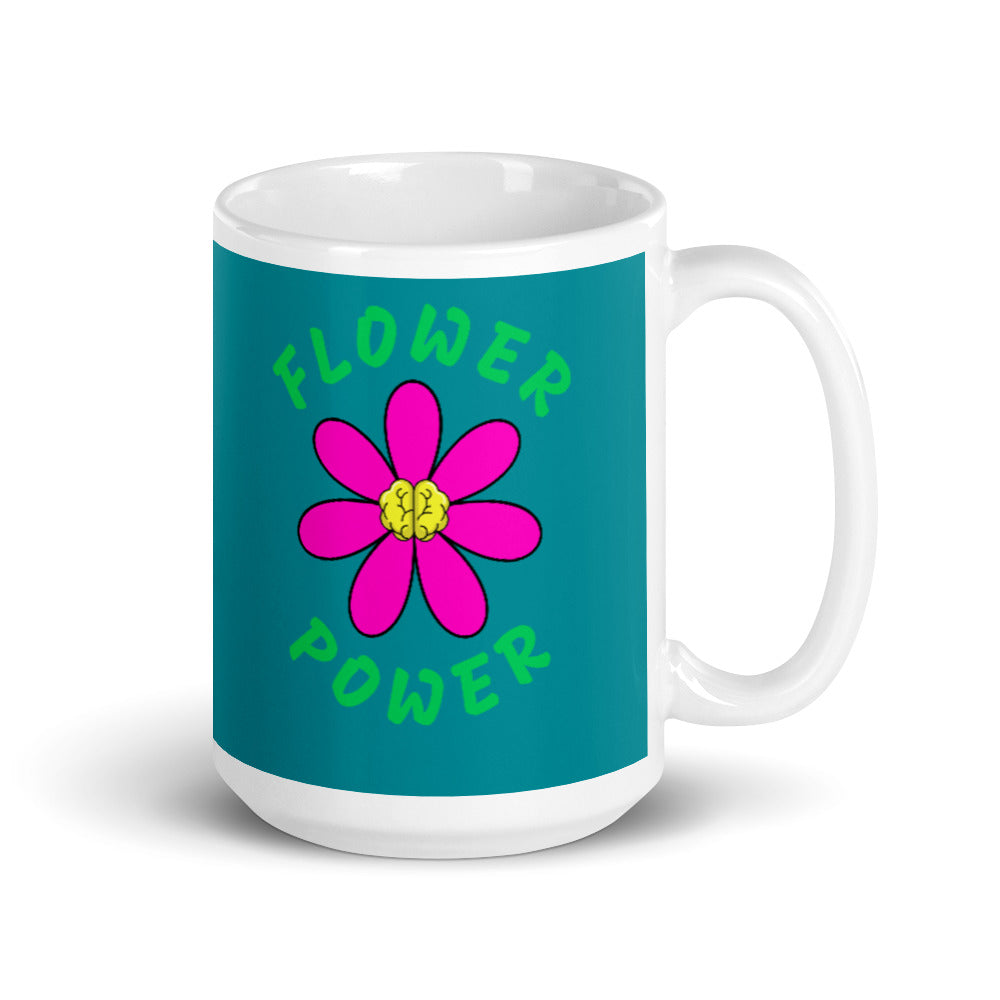 Flower Power 3.0 White Glossy Mug